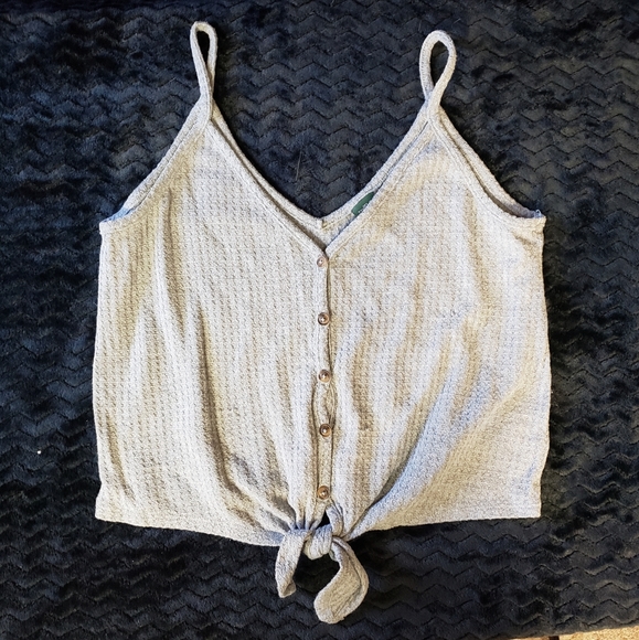 Gray crop top with tie Size Medium - Picture 1 of 2